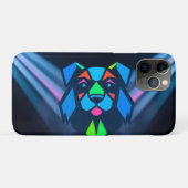 ネオンライトブルー犬 Case-Mate iPhoneケース (裏面(横))