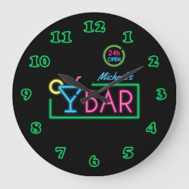 ネオンライトプライベートホームバー時計 ラージ壁時計