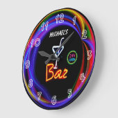 ネオンライトプライベートホームパーソナライズされたバークロック ラージ壁時計 (傾斜)