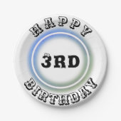 ネオンライトリングや輪誕生日紙プレート ペーパープレート (正面)