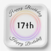 ネオンライトリングや輪誕生日紙プレート ペーパープレート (正面)