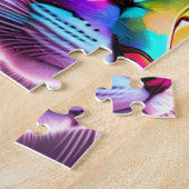 ネオンライト付きレインボーカラフル猫 ジグソーパズル (側面)