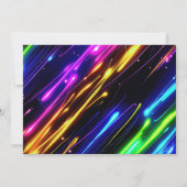 ネオンライト白熱［赤熱］光を放つおもしろいユニコーン誕生日 招待状 (裏面)