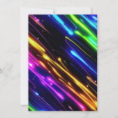 ネオンライト白熱［赤熱］光を放つおもしろいユニコーン誕生日 招待状 (裏面)