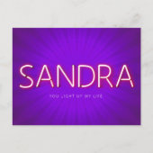 ネオンライト白熱［赤熱］光を放つのサンドラ名 ポストカード (正面)