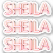 ネオンライト白熱［赤熱］光を放つのシーラ名ノベルティ シール (正面)