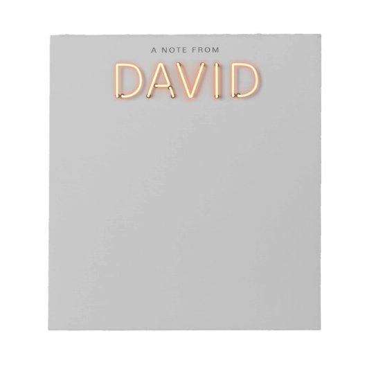 ネオンライト白熱［赤熱］光を放つのデイビッド名 ノートパッド (正面)