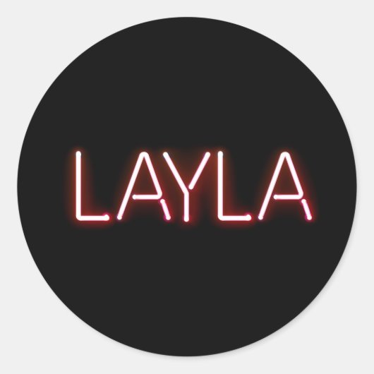 ネオンライト白熱［赤熱］光を放つの画層名ノベルティ ラウンドシール (正面)