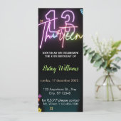 ネオンライト13th電話誕生日招待状 招待状 (スタンド正面)