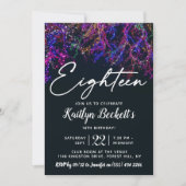 ネオンライト18誕生日 招待状 (正面)