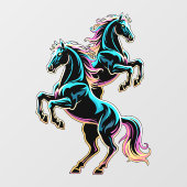 ネオンライト グリッチ レトロスタイル 馬 ウィンドウサイン (シート)