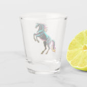 ネオンライト グリッチ レトロ風 馬 ショットグラス (裏面)