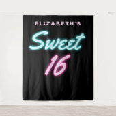 ネオンライト スイート16 バースデーパーティー タペストリー (正面)