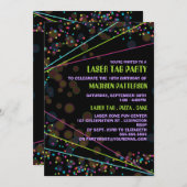 ネオンライト レーザータグ 誕生日パーティー招待状 招待状 (正面/裏面)