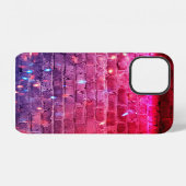 ネオンライト:空のレンガの壁。 iPhoneケース (裏面横)