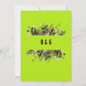 ネオンライムグリーンスカンジナビアリースクリスマスカード (裏面)