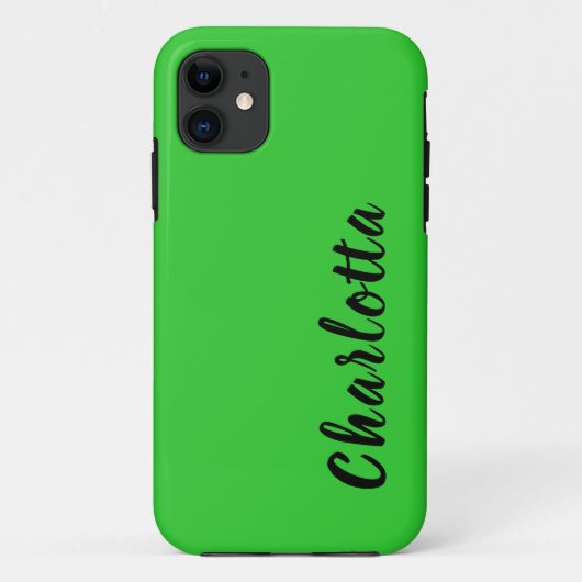 ネオンライムグリーン無地のカラー |個人設カスタム定 Case-Mate iPhoneケース (裏面)