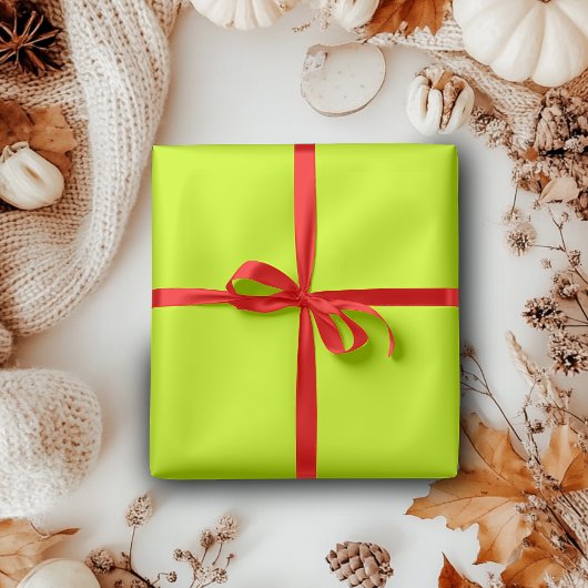 ネオンライム黄無地の色 |クラシック |エレガント | ラッピングペーパー