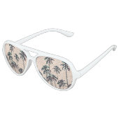 ネオンラインブラックパームツリーオンピーチホライズン アビエーターサングラス (アングル)