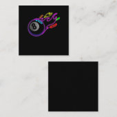 ネオンラカラフルイト8球ビリヤードプール スクエア名刺 (正面/裏面)