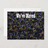 ネオンラバーダックかわいい新しい住所はがき 案内ポストカード (正面/裏面)