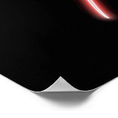 ネオンラブハンドハートラインアートスケッチかわいいモダン ポスター (角)