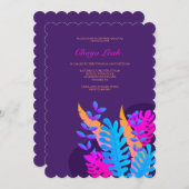 ネオンリーフバルミツワー招待状 招待状 (正面/裏面)