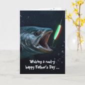ネオンルアーで釣れる大きな魚 父の日 カード (黄色い花)