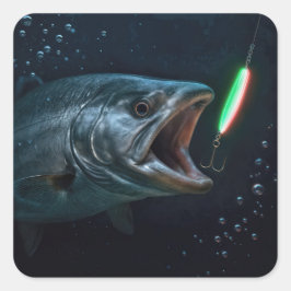 ネオンルアーと大きな魚 スクエアシール