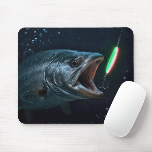 ネオンルアーと大きな魚 マウスパッド (マウス)