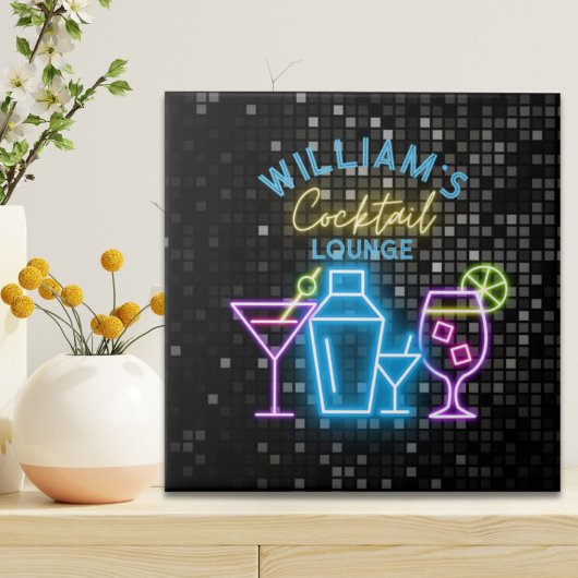 ネオンルックレトロカクテルラウンジバー タイル