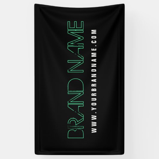 ネオンルック緑の黒のブモダンランド名 横断幕 (縦)