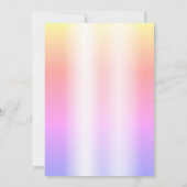 ネオンレインボーグリッタードリップラグジュアリーベビー足シャワー 招待状 (裏面)