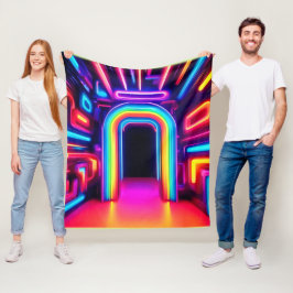 ネオンレインボーゲートウェイ フリースブランケット