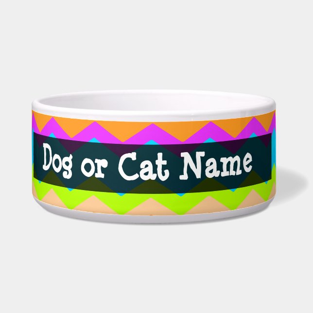 ネオンレインボージグザグ ボウル (左)