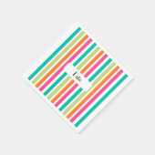 ネオンレインボーストライプおもしろい スタンダードカクテルナプキン (角)