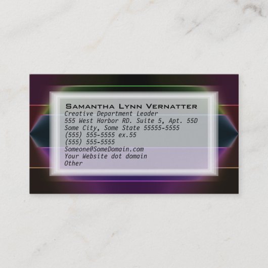 ネオンレインボーストライプ 名刺 (正面)