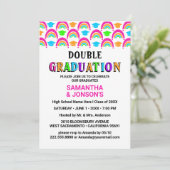ネオンレインボーダブル卒業パーティー招待状 招待状 (スタンド正面)