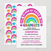 ネオンレインボーディスタンスパーティー招待状 招待状 (正面/裏面)