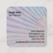 ネオンレインボーデザインQRコード7ラインカスタム スクエア名刺 (正面)