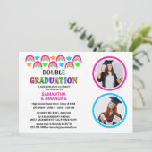 ネオンレインボーフォトダブル卒業パーティー 招待状 (スタンド正面)