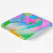 ネオンレインボーフルード抽象芸術 ペーパープレート (傾斜あり)