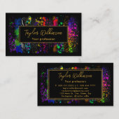 ネオンレインボーブラシストローク 名刺 (正面/裏面)