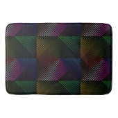 ネオンレインボープリズム正方形オンブラック バスマット (正面)