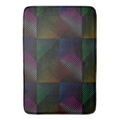 ネオンレインボープリズム正方形オンブラック バスマット (正面縦)