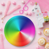 ネオンレインボーボルテックス ペーパープレート (パーティー)