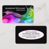 ネオンレインボー抽象デザイン 名刺 (正面/裏面)