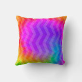 ネオンレインボー絞り染めヘリンボーンモノグラム名 クッション (裏面)