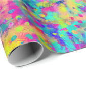 ネオンレインボー絵を描抽象芸術ラッピング紙 ラッピングペーパー (ロールコーナー)