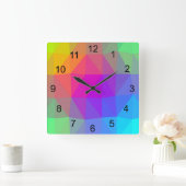 ネオンレインボー スクエア壁時計 (ホーム)